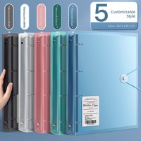 Classeur à anneaux A4 en plastique à quatre trous avec porte-documents transparent, perforateur 4 trous, classeur à feuilles mobiles, pince à papier