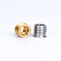 Inserts filetés à bride de haute précision en acier inoxydable SKD440, à visser soi-même, à entraînement hexagonal interne, pour l'installation sur le bois de meubles