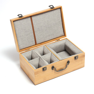 Juego de Cajas de Almacenamiento de Bambú Apilables Rectangulares con Cierres Metálicos para Empaque de Regalos y Uso Artesanal - Product Image 2