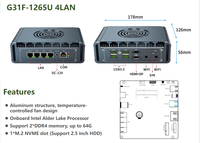 4 Intel 2.5g Lan Pfsense Opnsense 12. Nesil Core I3 1215U I5 1235U I7 13620H G31F DDR4 Fan Soğutuculu 4 Lan Güvenlik Duvarı Mini Bilgisayar