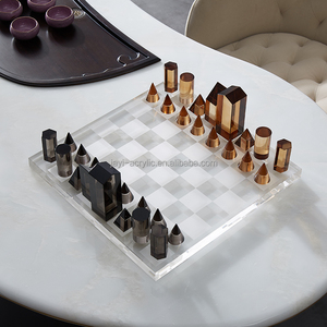 JAYI Custom Crystal International Chess giochi da tavolo in acrilico Set di giochi di <span class=keywords><strong>dama</strong></span> di Lucite colorati - Product Image 4
