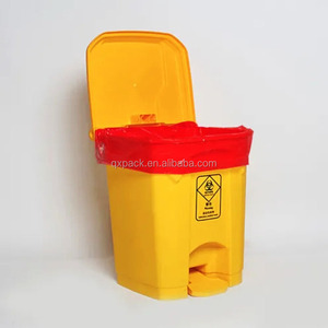 Custom Size Portable Heavy Duty Yellow Hdpe Plastic Medical Trash Bin Liner Bags Biohazard Waste Garbage Bags For Hospital Waste