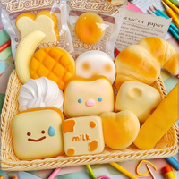 Jouet anti-stress en PU souple en forme de pain, à récupération lente, jouet à presser, croissant, pain grillé, pâtisserie, cadeau pour soulager le stress