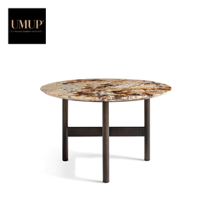 Table basse de luxe moderne scandinave avec plateau en marbre <span class=keywords><strong>Pandora</strong></span>, structure en acier inoxydable, résistante aux rayures, structure robuste pour le salon - Product Image 4