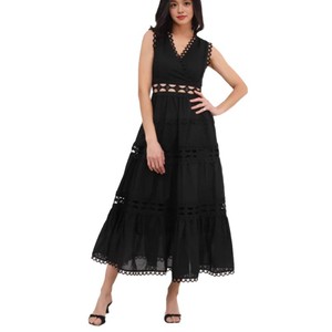 Robe longue à col en V et taille haute pour femme, tenue de soirée respirante et tendance - Product Image 5