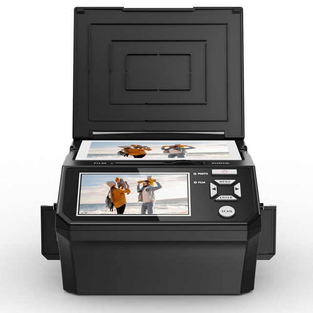 22MP CMOS Sensor Digital Slide Scanner 5" LCD Screen Converts 35mm Movies/Photos Business Cards JPEG 8GB Memory Card USB