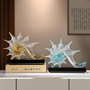 Moderna Estrella de Mar Esculpida en Resina Epoxi con Cristales Oceánicos, Arte Folclórico, Decoración Suave para Porche, Sala de Estar, Sala Modelo, Regalo de Inauguración de Casa - Product Image 4