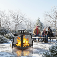 Brasero d'extérieur pour camping, foyer à bois et charbon de bois, construction robuste pour patio, jardin, feu de camp, chauffage extérieur