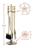 Support à outils de cheminée en fer forgé en forme de canard doré Zhongpin avec 4 accessoires, ensemble d'outils pour foyer à bois
