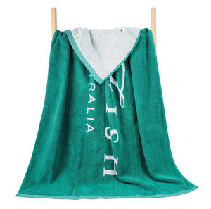 Asciugamani da spiaggia Jacquard personalizzati a basso MOQ 100% cotone di alta qualità con Logo personalizzato tessuto con motivo grafico grande bagno palestra nuoto - Product Image 2