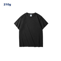 T-shirt décontracté unisexe respirant à manches courtes col rond 100% coton 210 grammes