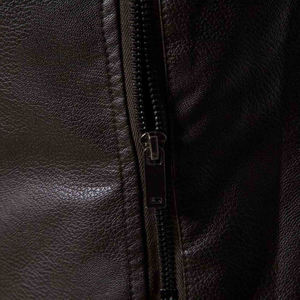 Veste en cuir et toile personnalisée en peau de mouton pour homme, col rond, logo sur le devant, respirante, fabriquée au Pakistan - Product Image 6