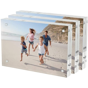 Custom Sized <b>Double</b>-Sided Clear Acrylic UV Printed Magnetic <b>Photo</b> <b>Frame</b> with Wall Mount for Desktop Display for Construction - Product Image 1