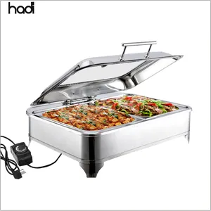 HADI 9 litres <span class=keywords><strong>en</strong></span> acier inoxydable <span class=keywords><strong>Pyrex</strong></span> verre chauffe-<span class=keywords><strong>plat</strong></span> hydraulique électrique Induction chauffe-aliments équipement de cuisine usage hôtelier - Product Image 1