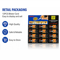 Super Glue Cyanoacrylate Extra Forte pour Bois, Caoutchouc, Tissu, Réparations Domestiques – Tube de 3g sous Blister avec Carte Suspendue