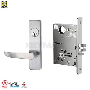 <span class=keywords><strong>Serrure</strong></span> à levier à mortaise cylindrique moderne KEYMAN Ansi ul pour entrée intérieure et extérieure, principalement pour porte en bois, passage privé - Product Image 3