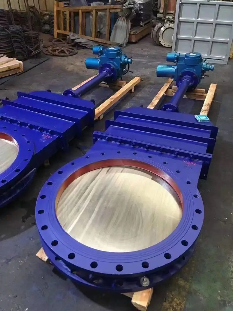 PN10 WCB Flange end Electric Knife Gate Valve