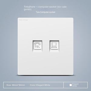 Enchufe Multimedia de Alta Velocidad con Panel Táctil, Enchufe para TV, Interruptor de Pared de Material para PC - Product Image 5