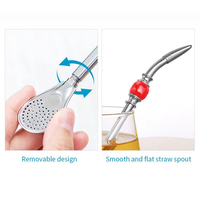 Pailles à boire en gros en vrac réutilisables en acier inoxydable pour yerba mate, paille en métal avec filtre cuillère