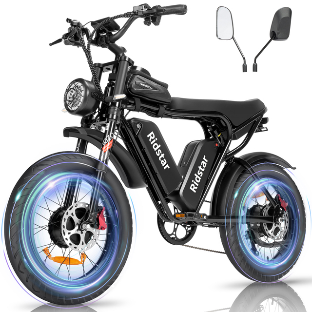 Ridstar Q20 Pro 750W/2000W Hybrid Electric Mountain Bike with 48V 40AH Lithium Battery Dual Batteries Aluminum Alloy Frame