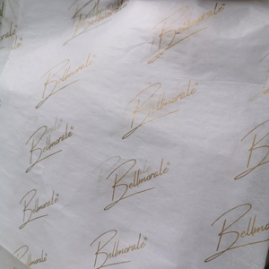 White Black <b>Paper</b> Luxury Branded 17gsm <b>Gold</b> Foil Printed Clothes Personalized Biodegradable <b>Tissue</b> Wrapping <b>Paper</b> Gift Packaging - Product Image 5