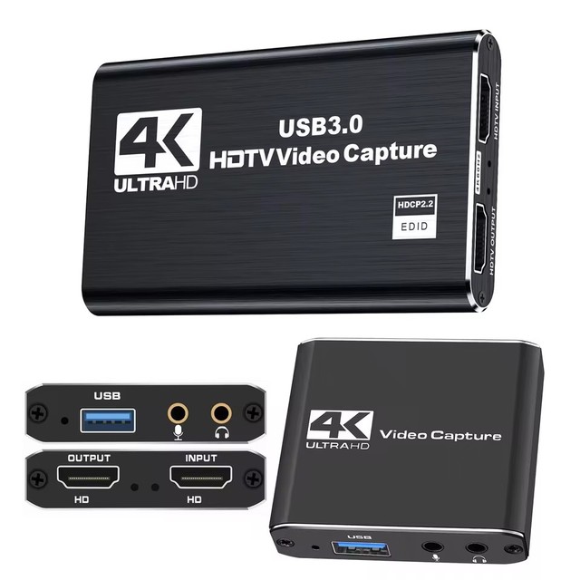 1080P 60Hz Video Capture Card with Loop Out 4K HDMI-compatible to USB3.0 Recording for PS4 Switch PC Game Live Camera Streaming