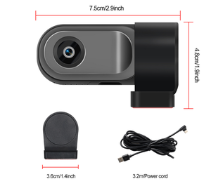 Camera hành trình ô tô FHD 1080P, ống kính xoay 360 độ góc rộng, mắt cá, hộp đen, hỗ trợ ADAS, camera hành trình ban đêm, USB, màu đen - Product Image 4