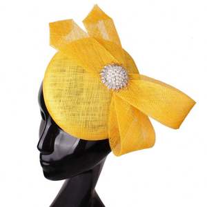 Sombrero Fascinador Retro de Cáñamo Estilo Moda al por Mayor para Pasarela, Accesorios Nupciales para el Cabello, Vestido de Noche y Boda - Product Image 5