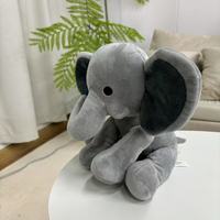 En stock peluche éléphant gris blanc poupée peluche personnalisée peluche oreiller bébé sommeil et soulagement du stress conception populaire