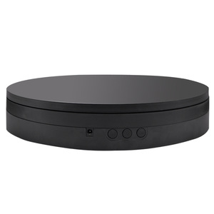 Plateau tournant électrique à vitesse réglable, 50 kg, robuste, avec port USB, pour présentation de produits en intérieur, noir et blanc, ABS - Product Image 1