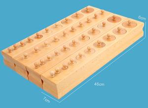 Jeu de blocs de construction éducatifs colorés, blocs de cylindres à boutons, apprentissage sensoriel pour Montessori, jouets en bois - Product Image 6