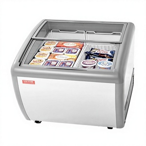 Vitrine Réfrigérée Commerciale <span class=keywords><strong>VEVOR</strong></span> pour Crèmes Glacées, Congélateur Coffre 5,4 pi³ (-19°F), Température Réglable, Mobile, 2 Portes Coulissantes en Verre, Éclairage LED - Product Image 1