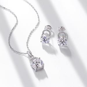 Colgante de collar de plata de ley 925 chapado en oro blanco de 18 quilates, 1 quilate, <span class=keywords><strong>2</strong></span> quilates, VVS1, colgante de moissanita para mujer, joyería de destino - Product Image 5