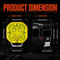Feux LED dynamiques 12V 7 couleurs DRL ambre DT IP67 160W 3 pouces, projecteurs laser antibrouillard pour tout-terrain, feux LED 3 pouces 24V 4x4 Jeep
