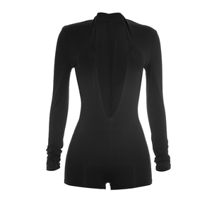 Viviblook D26RP245 Mono de otoño para mujer, mono sexy de manga larga con cuello en V profundo, mono informal ajustado de una pieza - Product Image 5