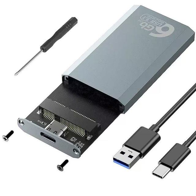 2025 New Type-c Aluminum Alloy Mini USB3.1 External Hard Drive Enclosure Features High-speed Transmission at 6Gbps