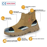 GUYISA Nouvelles Bottes de Sécurité Anti-électrocution et Anti-choc pour Atelier, Bottes de Travail à Embout d'Acier pour Hommes