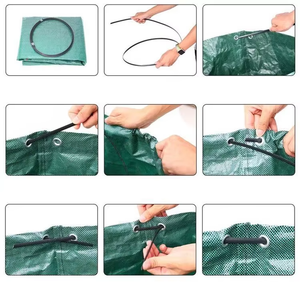 Bolsa Impermeable para Hojas de Jardín con Tela Tejida de PP Reforzada, Recolector de Residuos de Jardín de Gran Capacidad para Limpieza de Césped y Jardín al Aire Libre - Product Image 4
