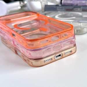 เคสโทรศัพท์มือถือใสแบบแม่เหล็กพร้อมกรอบสีใสคุณภาพสูงสำหรับ iPhone 17 pro max 16 15 14 13 ฝาหลังอะคริลิค TPU - Product Image 4