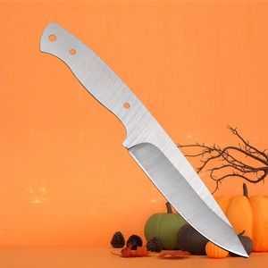 Hongrui, cuchillo de hoja fija de acero inoxidable 440C personalizable con mango de acero, espiga completa para borde exterior en blanco con agujeros DIY - Product Image 5