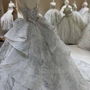 DW0191 Vestidos de Novia Brillantes sin Mangas con Lentejuelas y Cuentas, Estilo Imperio - Product Image 6