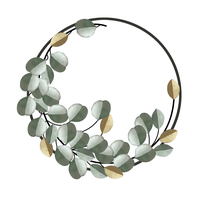 Décor artistique mural en métal, ornement de jardin pour maison, 3d, couronne de feuilles, décoration murale nordique, jardins