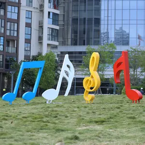 Großes Musikschild aus Edelstahl für den Außenbereich Metall Eisen Musikschild Musikfest Heimdekoration Garten Metall-Logo-Design