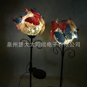 Lampe solaire en forme de balle de tennis en fer forgé, décorative pour jardin extérieur - Product Image 3