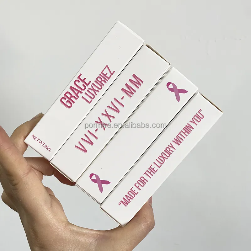 MOQ 100PCS Kustom LOGO Private Label Mewah Pink Kosong Lip Gloss Kotak Kemasan untuk Lip Gloss CASE Set