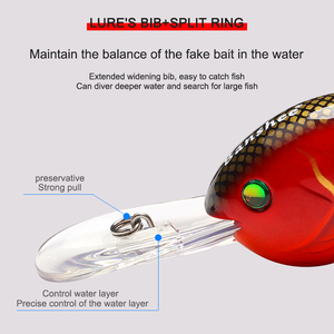 XINV 75mm/24g <span class=keywords><strong>leurre</strong></span> de pêche Deeping Crankbaits VC02 Unlackiert Crankbait Long bavoir plongée en profondeur <span class=keywords><strong>leurre</strong></span> de pêche - Product Image 2