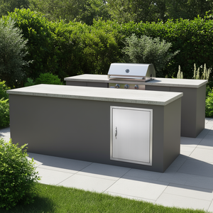 Puerta empotrada de acero inoxidable Vevor para cocina exterior, 20W x 27H pulgadas, con manija vertical para isla de asado - Product Image 2