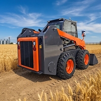 Chargeuse compacte sur pneus diesel Antspower avec moteur Yanmar et roulement pour flottes de entrepreneurs, cabine fermée, charge nominale de 1100 kg