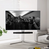 Soporte de exhibición móvil de acero inoxidable duradero Carro de TV rodante para televisores de plasma LCD LED de 32-65 pulgadas