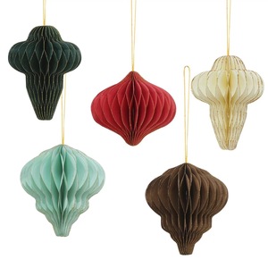 Giấy tổ ong đồ trang trí Giáng sinh bên cửa sổ hiển thị DIY trang trí mặt hàng Indie phong cách Mini Dacron tổ ong Bóng nhà máy - Product Image 3